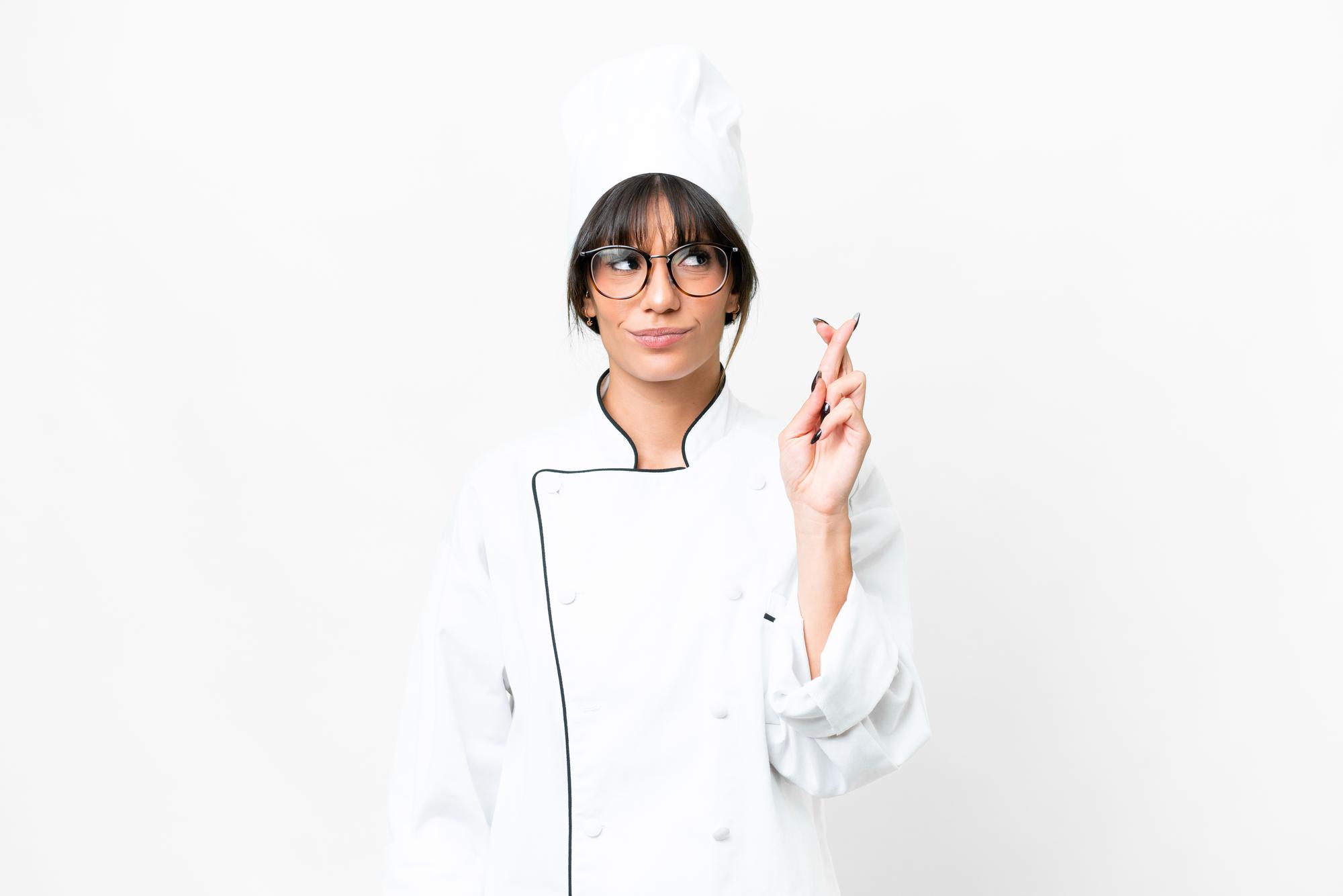 Bright studio kitchen with chef at work